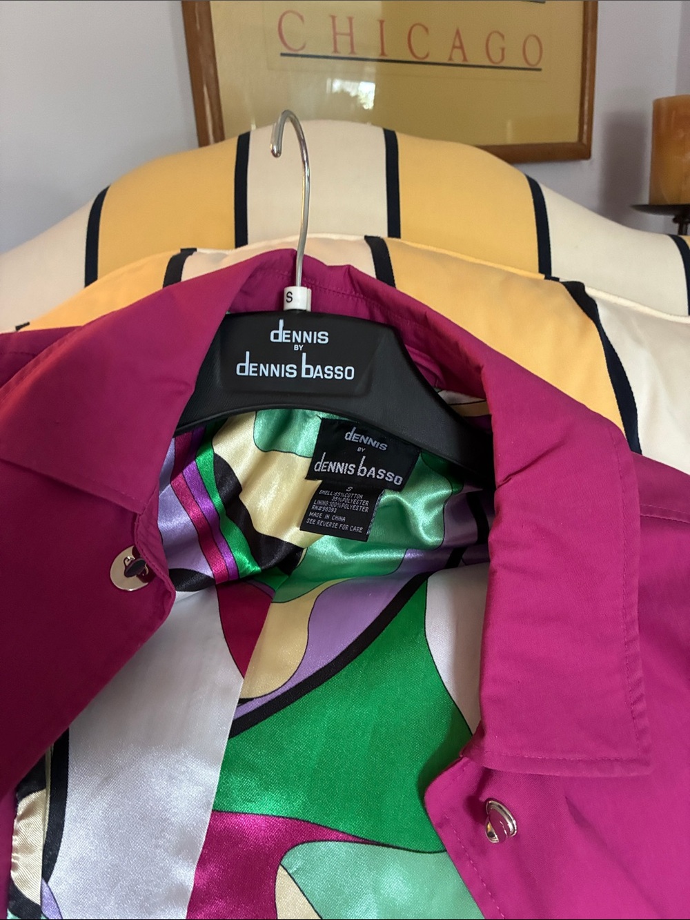 Y2K dennis basso Fuchsia Single-Breasted Trench Coat - Picture 7 of 7